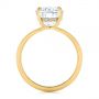 14k Yellow Gold 14k Yellow Gold Oval Moissanite And Diamond Engagement Ring - Front View -  105715 - Thumbnail