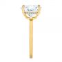 18k Yellow Gold 18k Yellow Gold Oval Moissanite And Diamond Engagement Ring - Side View -  105715 - Thumbnail