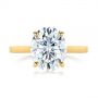 14k Yellow Gold 14k Yellow Gold Oval Moissanite And Diamond Engagement Ring - Top View -  105715 - Thumbnail