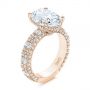 18k Rose Gold 18k Rose Gold Oval Pave Diamond Engagement Ring - Three-Quarter View -  105870 - Thumbnail