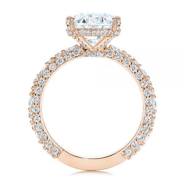 14k Rose Gold 14k Rose Gold Oval Pave Diamond Engagement Ring - Front View - 105870