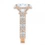 18k Rose Gold 18k Rose Gold Oval Pave Diamond Engagement Ring - Side View -  105870 - Thumbnail