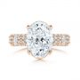18k Rose Gold 18k Rose Gold Oval Pave Diamond Engagement Ring - Top View -  105870 - Thumbnail