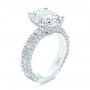  Platinum Oval Pave Diamond Engagement Ring - Three-Quarter View -  105870 - Thumbnail