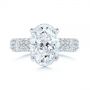  Platinum Oval Pave Diamond Engagement Ring - Top View -  105870 - Thumbnail