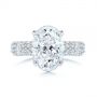 18k White Gold 18k White Gold Oval Pave Diamond Engagement Ring - Top View -  105870 - Thumbnail