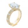 18k Yellow Gold 18k Yellow Gold Oval Pave Diamond Engagement Ring - Three-Quarter View -  105870 - Thumbnail