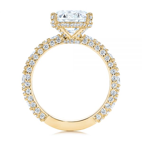 18k Yellow Gold 18k Yellow Gold Oval Pave Diamond Engagement Ring - Front View -  105870