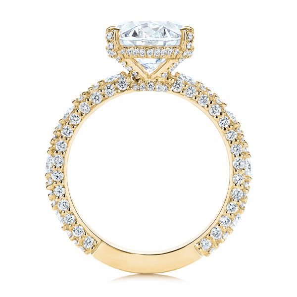 14k Yellow Gold 14k Yellow Gold Oval Pave Diamond Engagement Ring - Front View - 105870