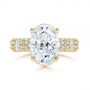 14k Yellow Gold 14k Yellow Gold Oval Pave Diamond Engagement Ring - Top View -  105870 - Thumbnail