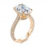 14k Rose Gold 14k Rose Gold Oval Pave And Hidden Halo Diamond Engagement Ring - Three-Quarter View -  107606 - Thumbnail