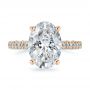 14k Rose Gold 14k Rose Gold Oval Pave And Hidden Halo Diamond Engagement Ring - Top View -  107606 - Thumbnail