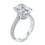  Platinum Oval Pave And Hidden Halo Diamond Engagement Ring - Three-Quarter View -  107606 - Thumbnail