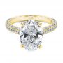 14k Yellow Gold 14k Yellow Gold Oval Pave And Hidden Halo Diamond Engagement Ring - Flat View -  107606 - Thumbnail