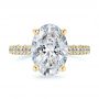 14k Yellow Gold 14k Yellow Gold Oval Pave And Hidden Halo Diamond Engagement Ring - Top View -  107606 - Thumbnail