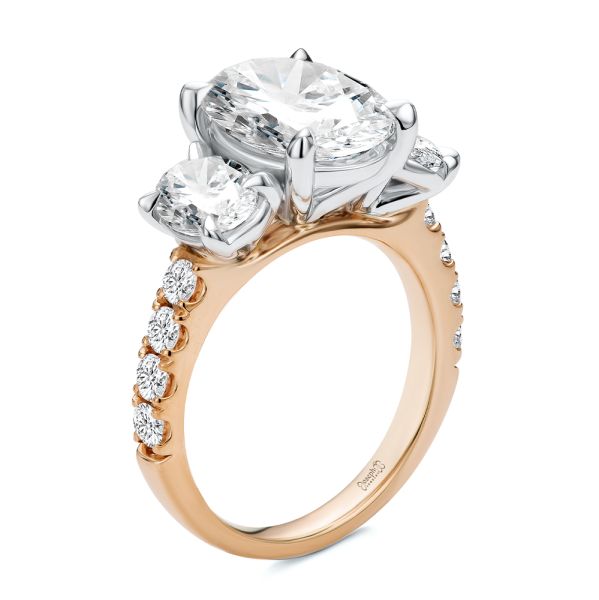Oval Trilogy Diamond Engagement Ring - Image