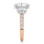 14k Rose Gold 14k Rose Gold Oval Trilogy Diamond Engagement Ring - Side View -  107820 - Thumbnail