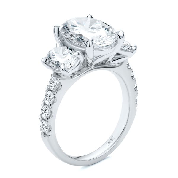 Oval Trilogy Diamond Engagement Ring - Image