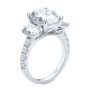 18k White Gold 18k White Gold Oval Trilogy Diamond Engagement Ring - Three-Quarter View -  107820 - Thumbnail