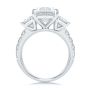 18k White Gold 18k White Gold Oval Trilogy Diamond Engagement Ring - Front View -  107820 - Thumbnail