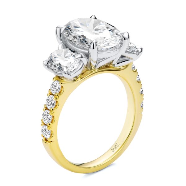 Oval Trilogy Diamond Engagement Ring - Image