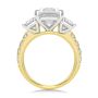 14k Yellow Gold Oval Trilogy Diamond Engagement Ring - Front View -  107820 - Thumbnail