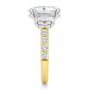 14k Yellow Gold Oval Trilogy Diamond Engagement Ring - Side View -  107820 - Thumbnail