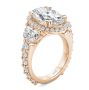 18k Rose Gold 18k Rose Gold Oval And Half Moon Diamond Engagement Ring - Three-Quarter View -  108367 - Thumbnail