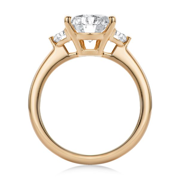 14k Rose Gold 14k Rose Gold Oval And Half Moon Diamond Engagement Ring - Front View -  108315 - Thumbnail