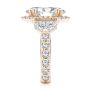 18k Rose Gold 18k Rose Gold Oval And Half Moon Diamond Engagement Ring - Side View -  108367 - Thumbnail