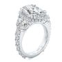  Platinum Oval And Half Moon Diamond Engagement Ring - Three-Quarter View -  108367 - Thumbnail
