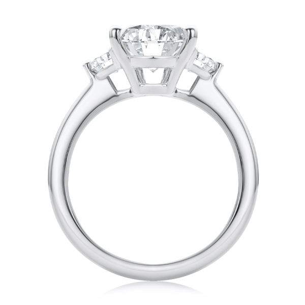  Platinum Platinum Oval And Half Moon Diamond Engagement Ring - Front View -  108315 - Thumbnail