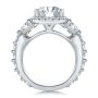  Platinum Oval And Half Moon Diamond Engagement Ring - Front View -  108367 - Thumbnail
