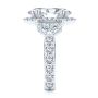  Platinum Oval And Half Moon Diamond Engagement Ring - Side View -  108367 - Thumbnail