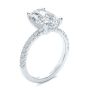 14k White Gold Oval And Hidden Halo Diamond Engagement Ring - Three-Quarter View -  108332 - Thumbnail
