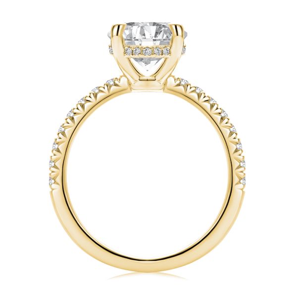 18k Yellow Gold 18k Yellow Gold Oval And Hidden Halo Diamond Engagement Ring - Front View -  108332 - Thumbnail