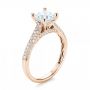 18k Rose Gold 18k Rose Gold Pav Diamond Engagement Ring - Three-Quarter View -  103089 - Thumbnail