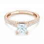 14k Rose Gold 14k Rose Gold Pav Diamond Engagement Ring - Flat View -  103089 - Thumbnail