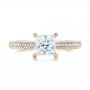 14k Rose Gold 14k Rose Gold Pav Diamond Engagement Ring - Top View -  103089 - Thumbnail