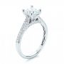 18k White Gold Pav Diamond Engagement Ring - Three-Quarter View -  103089 - Thumbnail