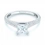18k White Gold Pav Diamond Engagement Ring - Flat View -  103089 - Thumbnail