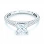 14k White Gold 14k White Gold Pav Diamond Engagement Ring - Flat View -  103089 - Thumbnail