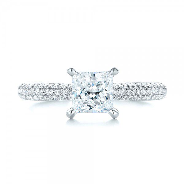  Platinum Platinum Pav Diamond Engagement Ring - Top View -  103089