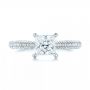 18k White Gold Pav Diamond Engagement Ring - Top View -  103089 - Thumbnail