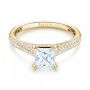 18k Yellow Gold 18k Yellow Gold Pav Diamond Engagement Ring - Flat View -  103089 - Thumbnail
