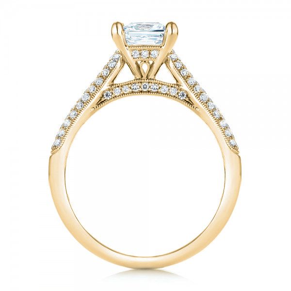 14k Yellow Gold 14k Yellow Gold Pav Diamond Engagement Ring - Front View - 103089