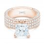 14k Rose Gold 14k Rose Gold Pave Diamond Engagement Ring - Flat View -  102017 - Thumbnail