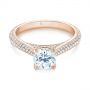 14k Rose Gold 14k Rose Gold Pave Diamond Engagement Ring - Flat View -  103829 - Thumbnail