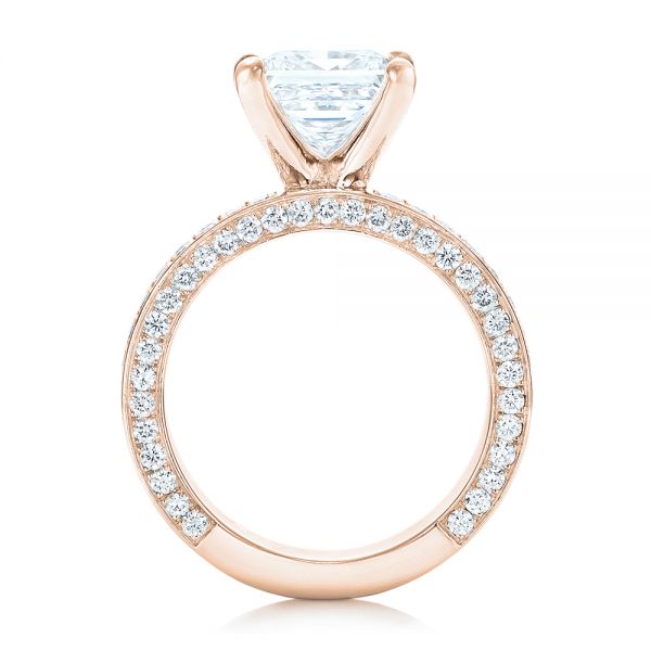 14k Rose Gold 14k Rose Gold Pave Diamond Engagement Ring - Front View -  102017