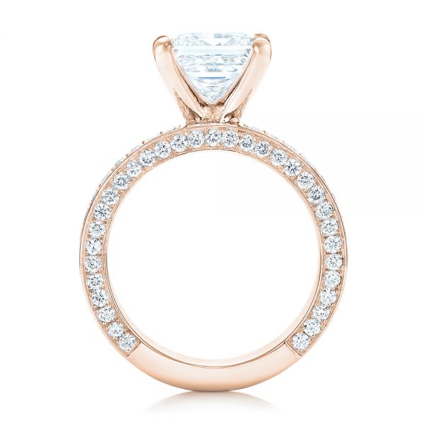 14k Rose Gold 14k Rose Gold Pave Diamond Engagement Ring - Front View - 102017